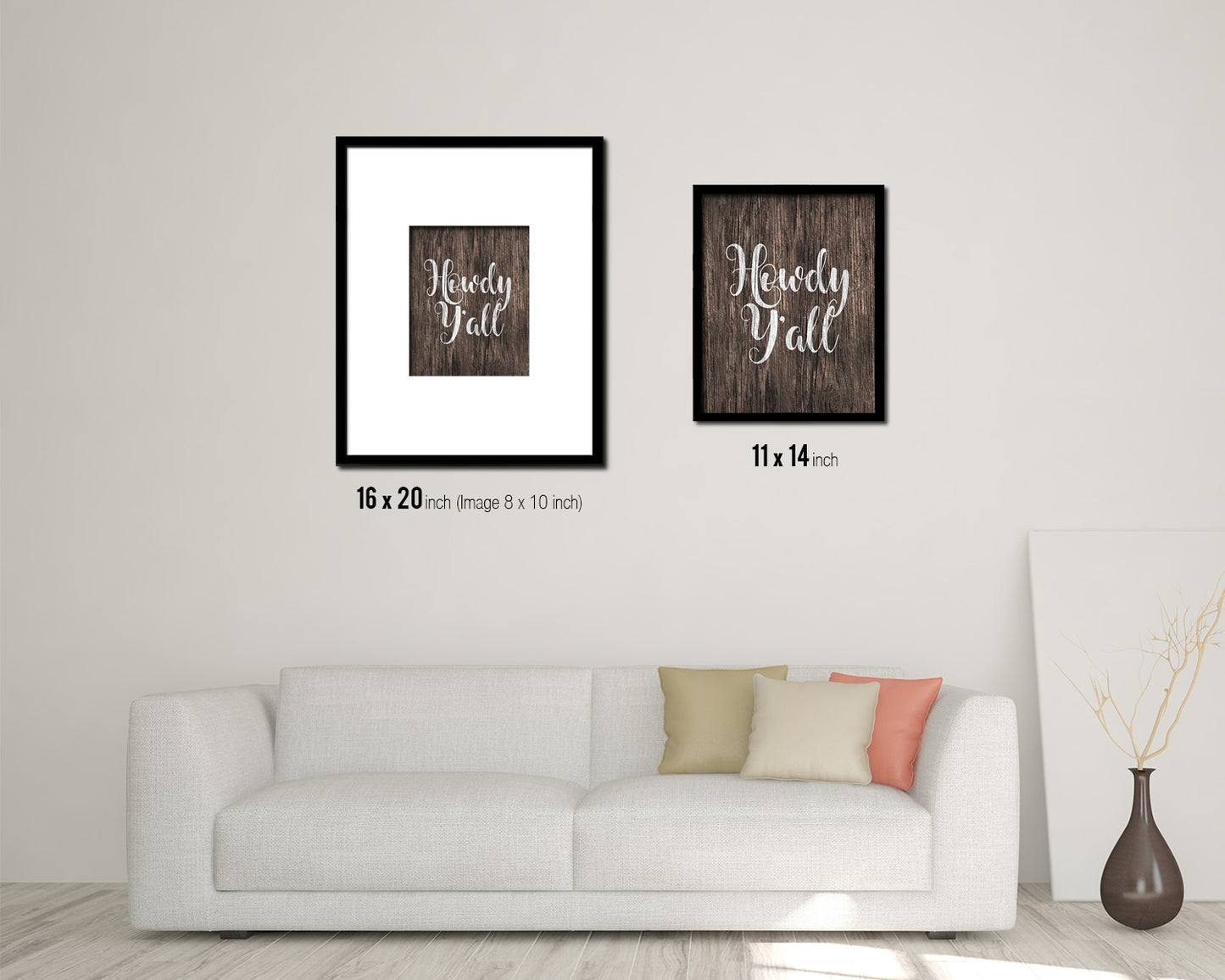 Howdy y'all Quote Framed Artwork Print Home Decor Wall Art Gifts