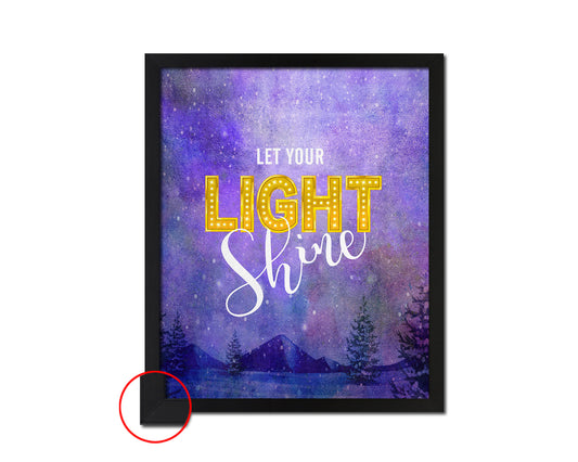 Let your light shine Quote Framed Print Wall Decor Art Gifts
