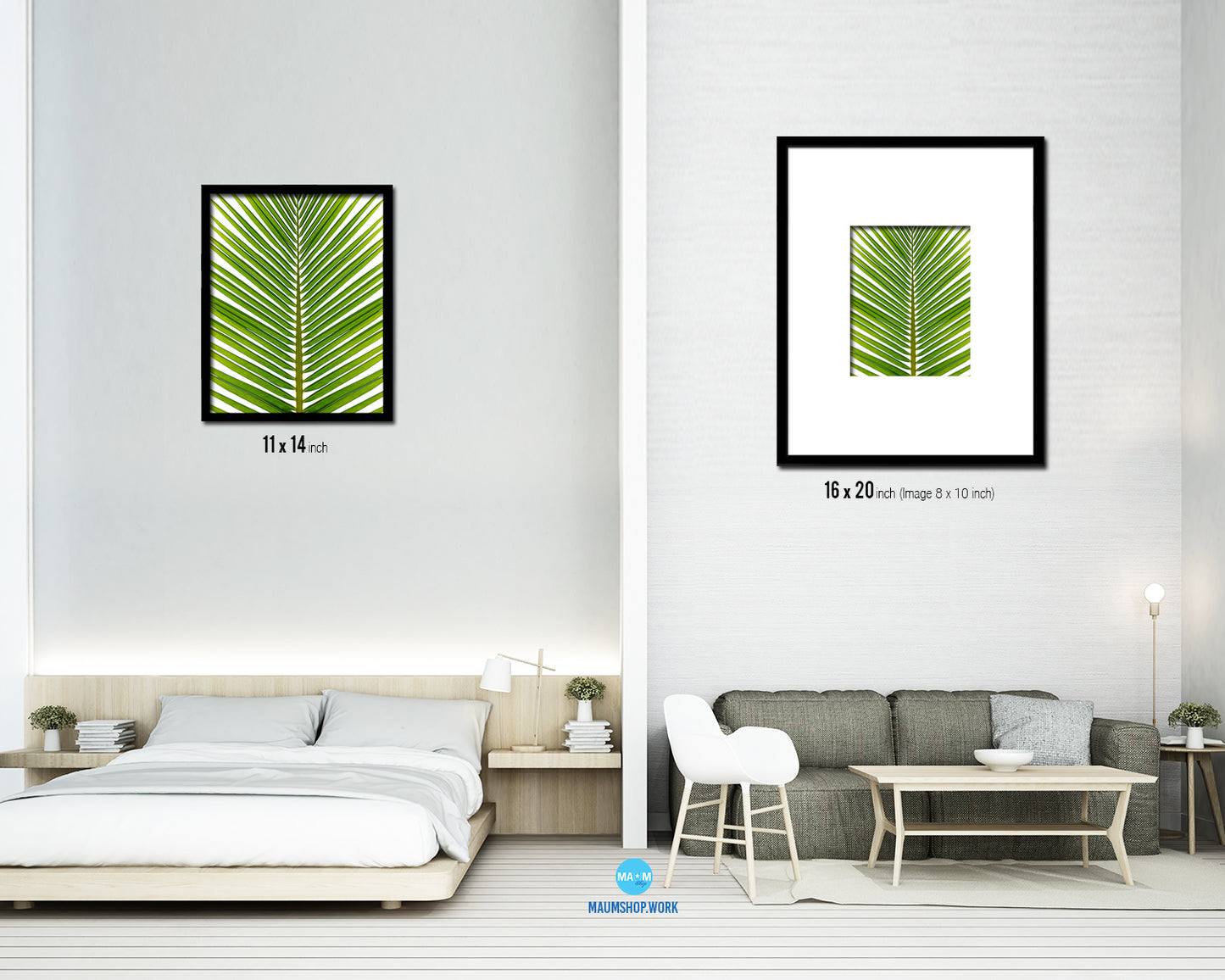 The Coconut Palm Leaves Tropical Leaf Botanical Framed Print Home Decor Wall Art Gifts
