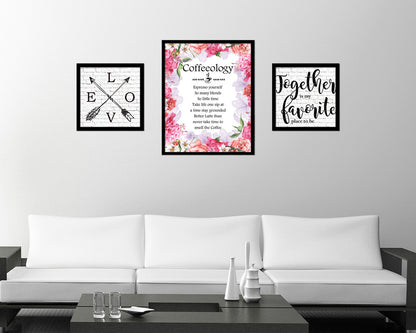 Coffeeology espresso yourself so many blends Quote Framed Artwork Print Wall Decor Art Gifts