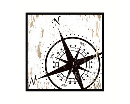 Compass Nautical Wood Framed Gifts Ocean Beach Fishing Home Decor Wall Art Prints