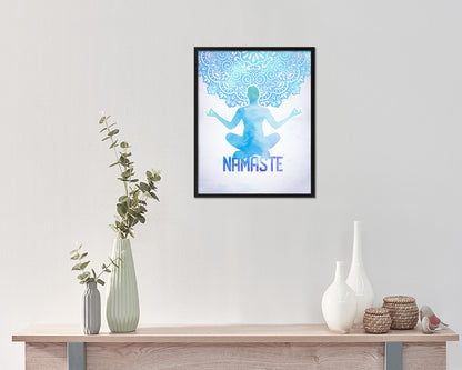 Fire Log Pose Yoga Wood Framed Print Wall Decor Art Gifts