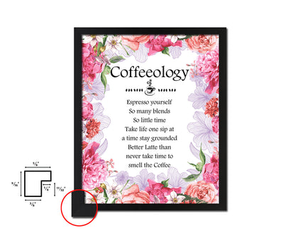 Coffeeology espresso yourself so many blends Quote Framed Artwork Print Wall Decor Art Gifts