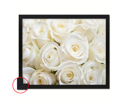 Rose White Flower Wood Framed Paper Print Wall Decor Art Gifts