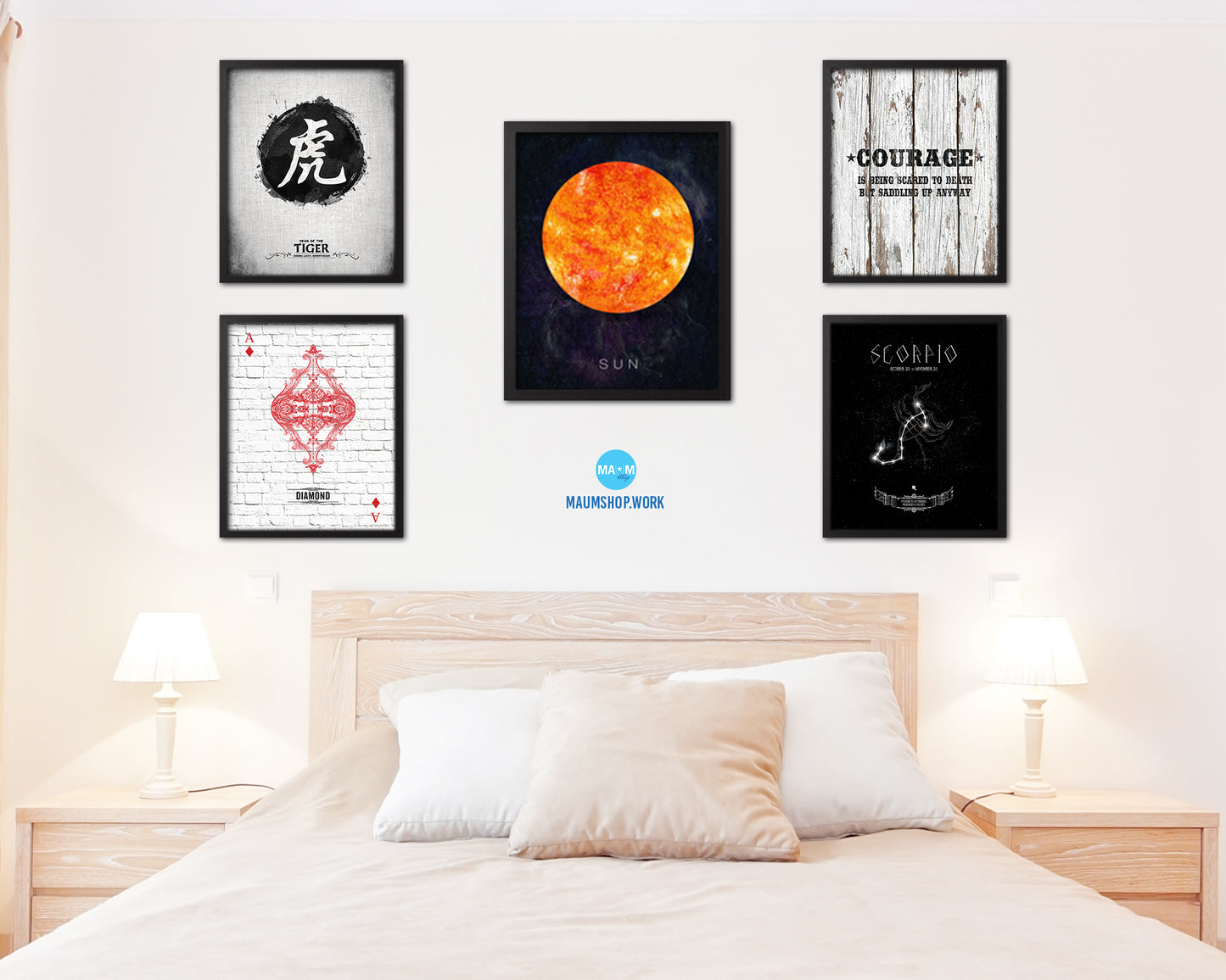 Sun Planet Prints Watercolor Solar System Framed Print Home Decor Wall Art Gifts