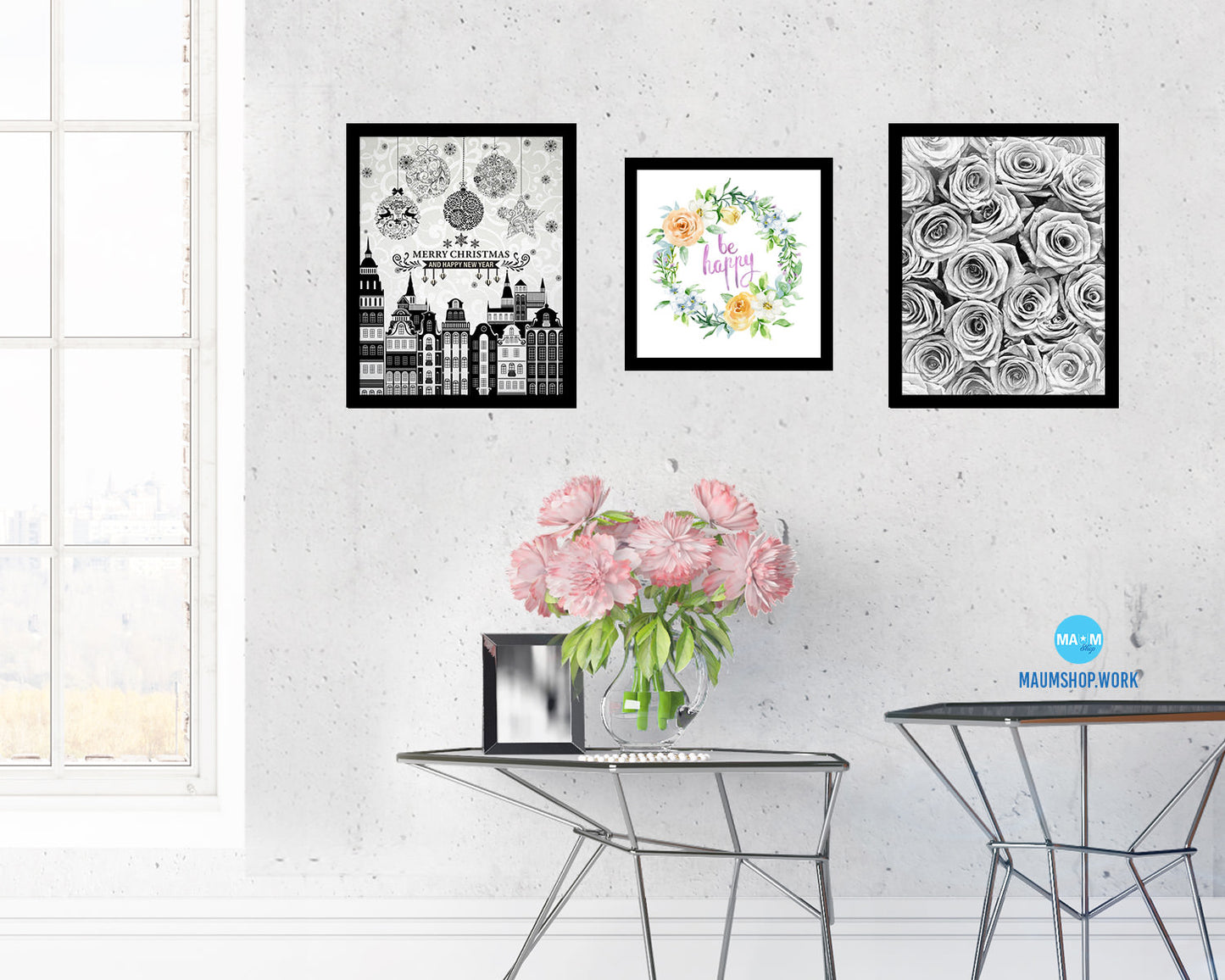 Be happy Quote Framed Print Home Decor Wall Art Gifts
