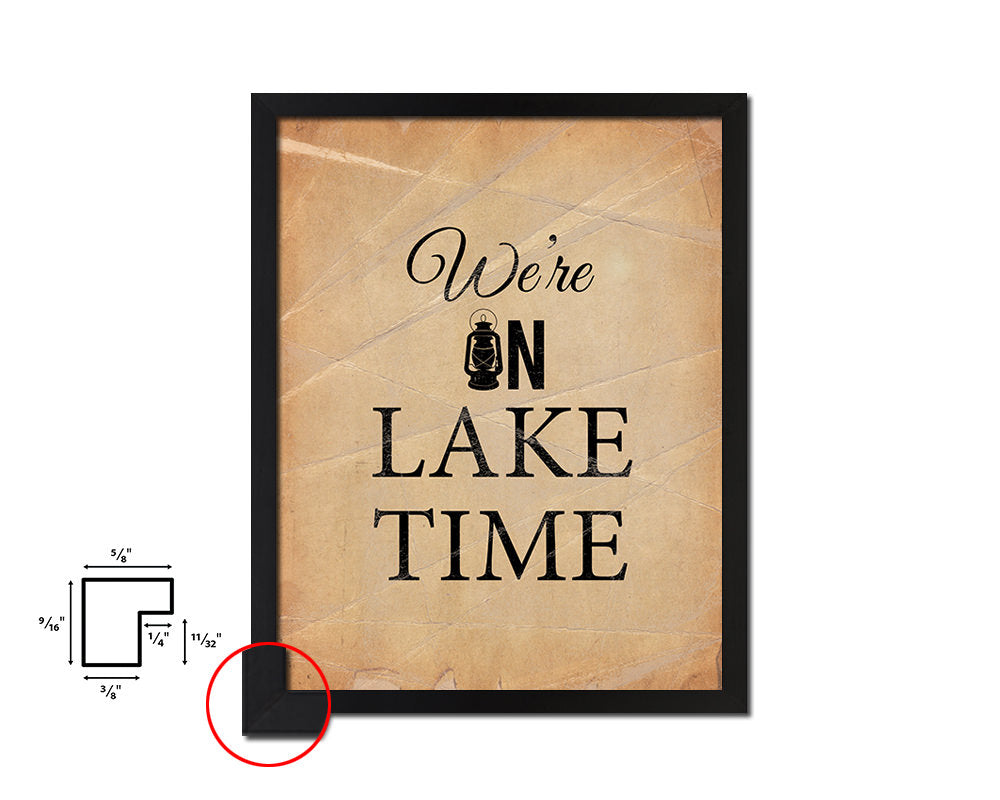 We're on island time Quote Paper Artwork Framed Print Wall Decor Art