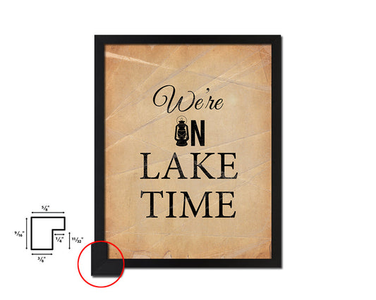 We're on island time Quote Paper Artwork Framed Print Wall Decor Art