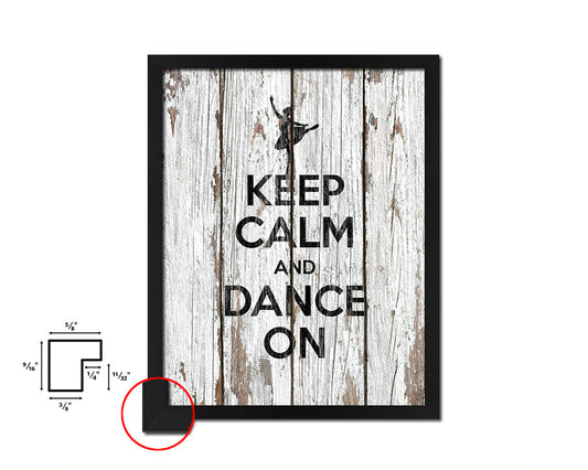 Keep calm and dance on Quote Framed Print Home Decor Wall Art Gifts