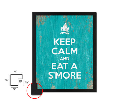 Keep calm and eat a smore Quote Framed Print Home Decor Wall Art Gifts