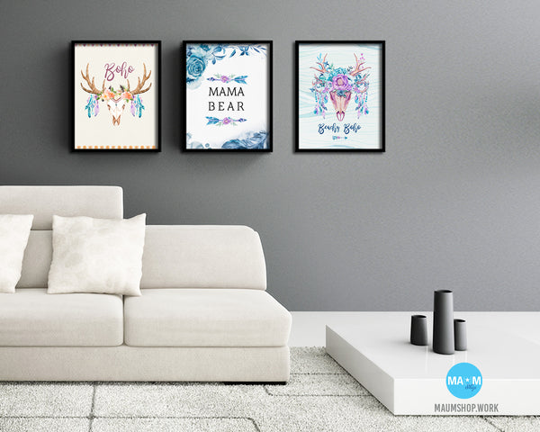 Mama Bear with arrow Mother's Day Framed Print Home Decor Wall Art Gifts