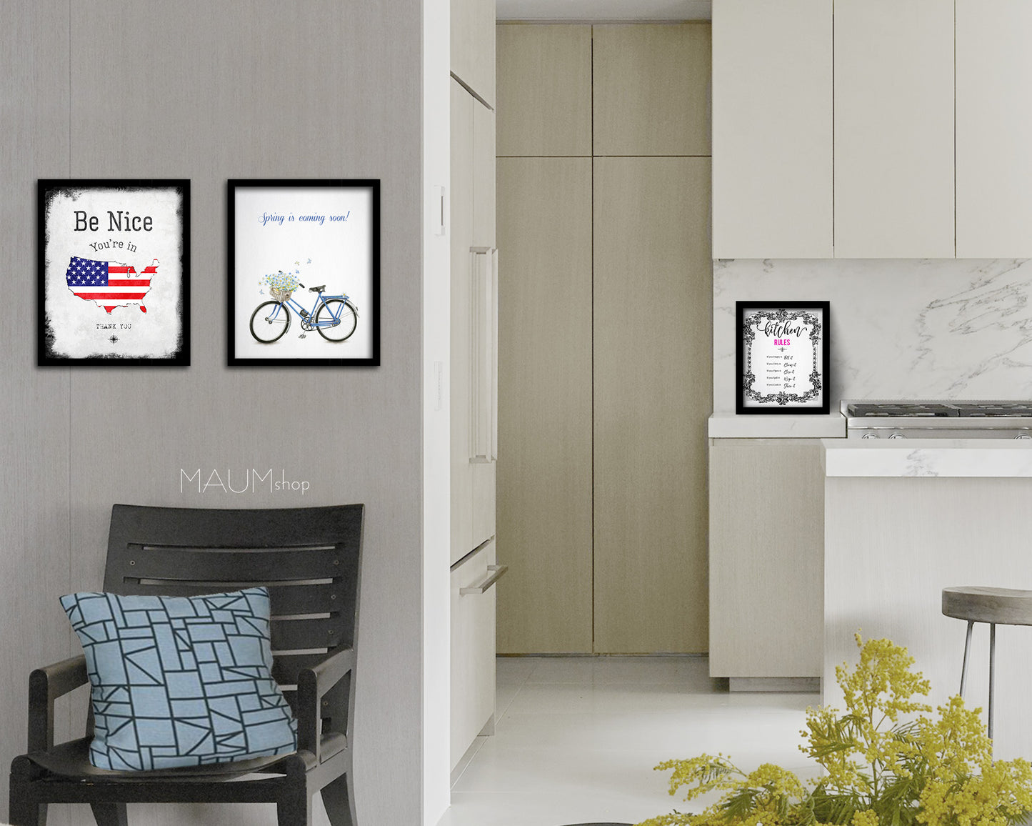 Spring is coming soon Quote Framed Print Wall Decor Art Gifts