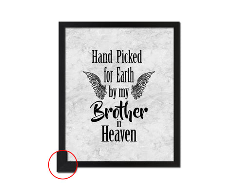 Hand picked for earth by our brother in heaven Nursery Quote Framed Print Wall Art Decor Gifts