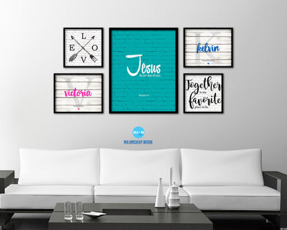 Jesus the name above all names, Philippians 2:9 Quote Framed Print Home Decor Wall Art Gifts