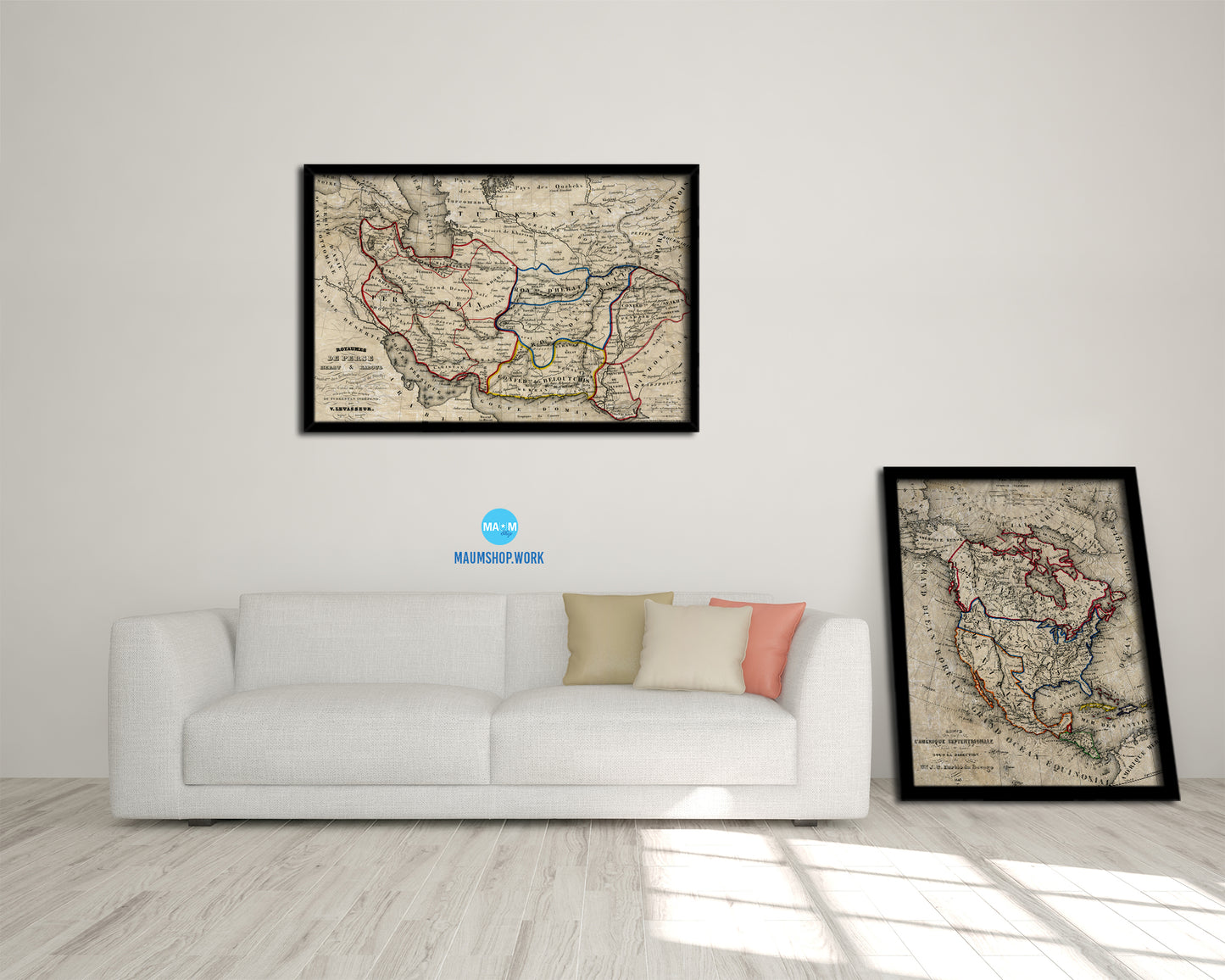 Persia Middle East Iraq Iran Historical Map Framed Print Art Wall Decor Gifts