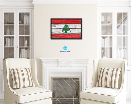 Lebanon Country Wood Rustic National Flag Wood Framed Print Wall Art Decor Gifts
