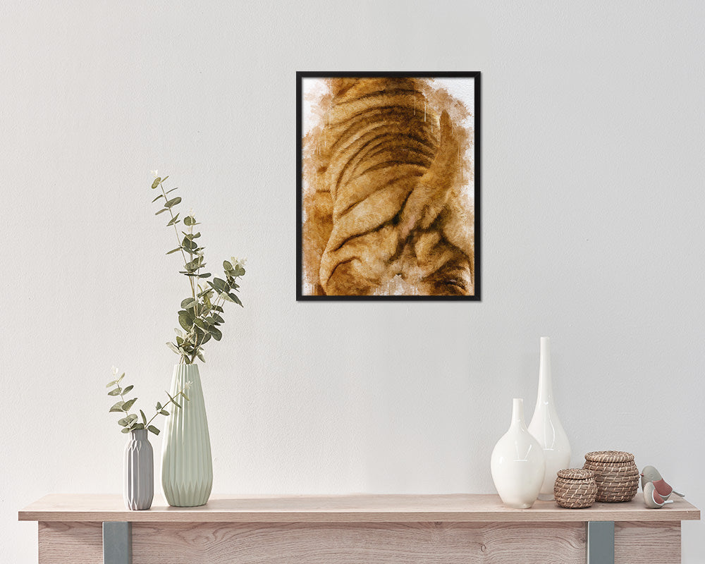 Shar Pei Butt Animal Painting Print Framed Art Home Wall Decor Gifts