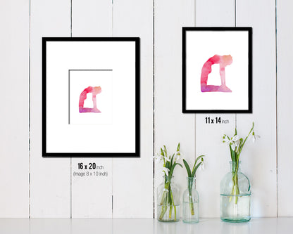 Camel Pose Ustrasana Yoga Wood Framed Print Wall Decor Art Gifts