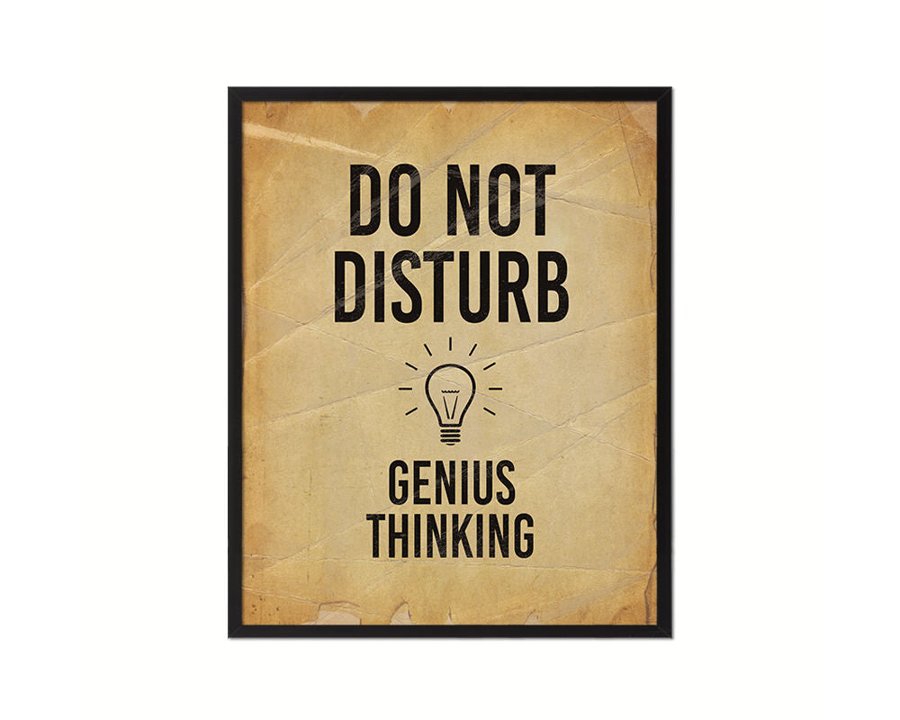 Do not disturb genius thinking Notice Danger Sign Framed Print Home Decor Wall Art Gifts