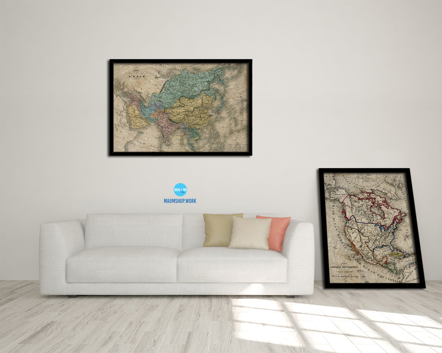 Asia 1860 Historical Map Framed Print Art Wall Decor Gifts
