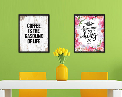 Coffee is the gasoline of life Quote Framed Artwork Print Wall Decor Art Gifts
