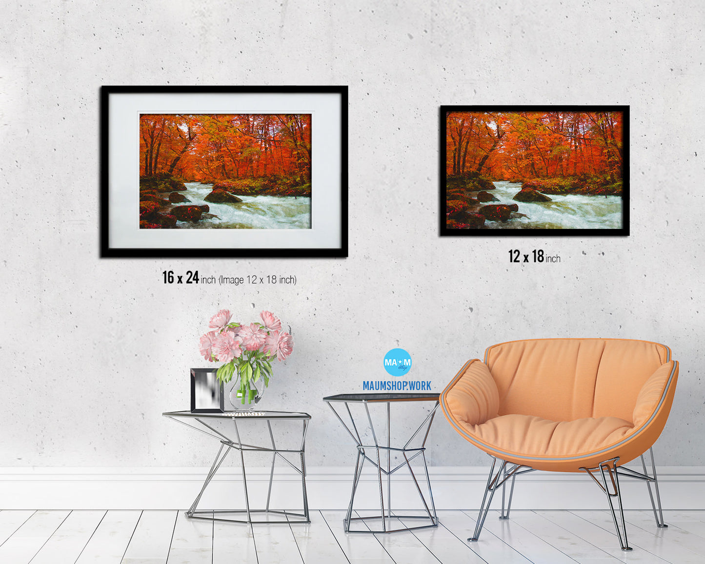 Autumn Strea Landscape Painting Print Art Frame Home Wall Decor Gifts
