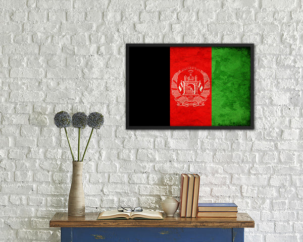 Afghanistan Country Vintage Flag Wood Framed Print Wall Art Decor Gifts