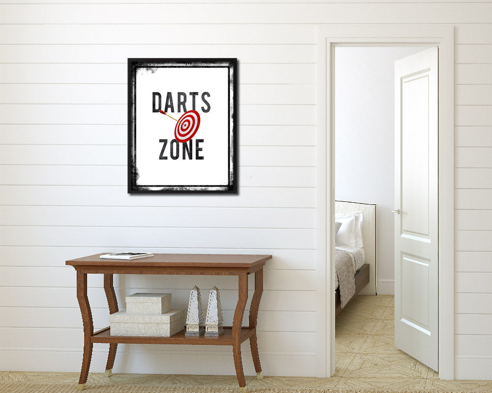 Darts Zone Notice Danger Sign Framed Print Home Decor Wall Art Gifts