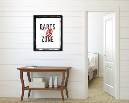 Darts Zone Notice Danger Sign Framed Print Home Decor Wall Art Gifts