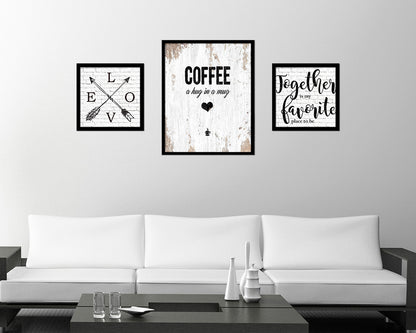 Coffee a hug in a mug Quote Framed Artwork Print Wall Decor Art Gifts