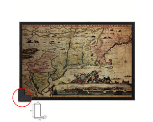New England Carel Allard Amsterdam 1700 Vintage Map Framed Print Art Wall Decor Gifts