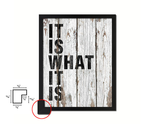 It is what it is Quote Framed Print Home Decor Wall Art Gifts