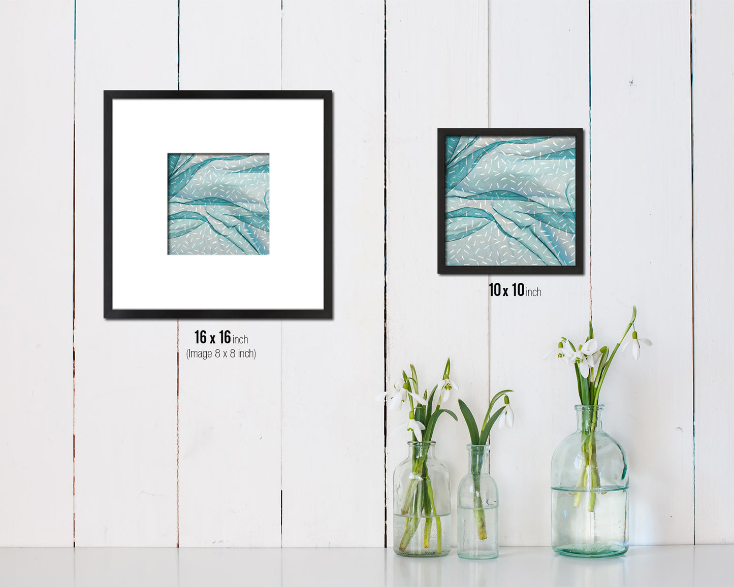 Abstract Aqua Artwork Wood Frame Gifts Modern Wall Decor Art Prints