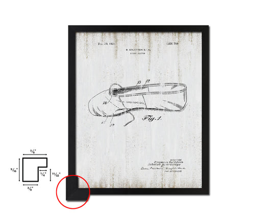 Ballet Slipper Dancer Vintage Patent Artwork Black Frame Print Wall Art Decor Gifts