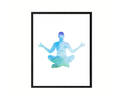 Fire Log Pose Yoga Wood Framed Print Wall Decor Art Gifts