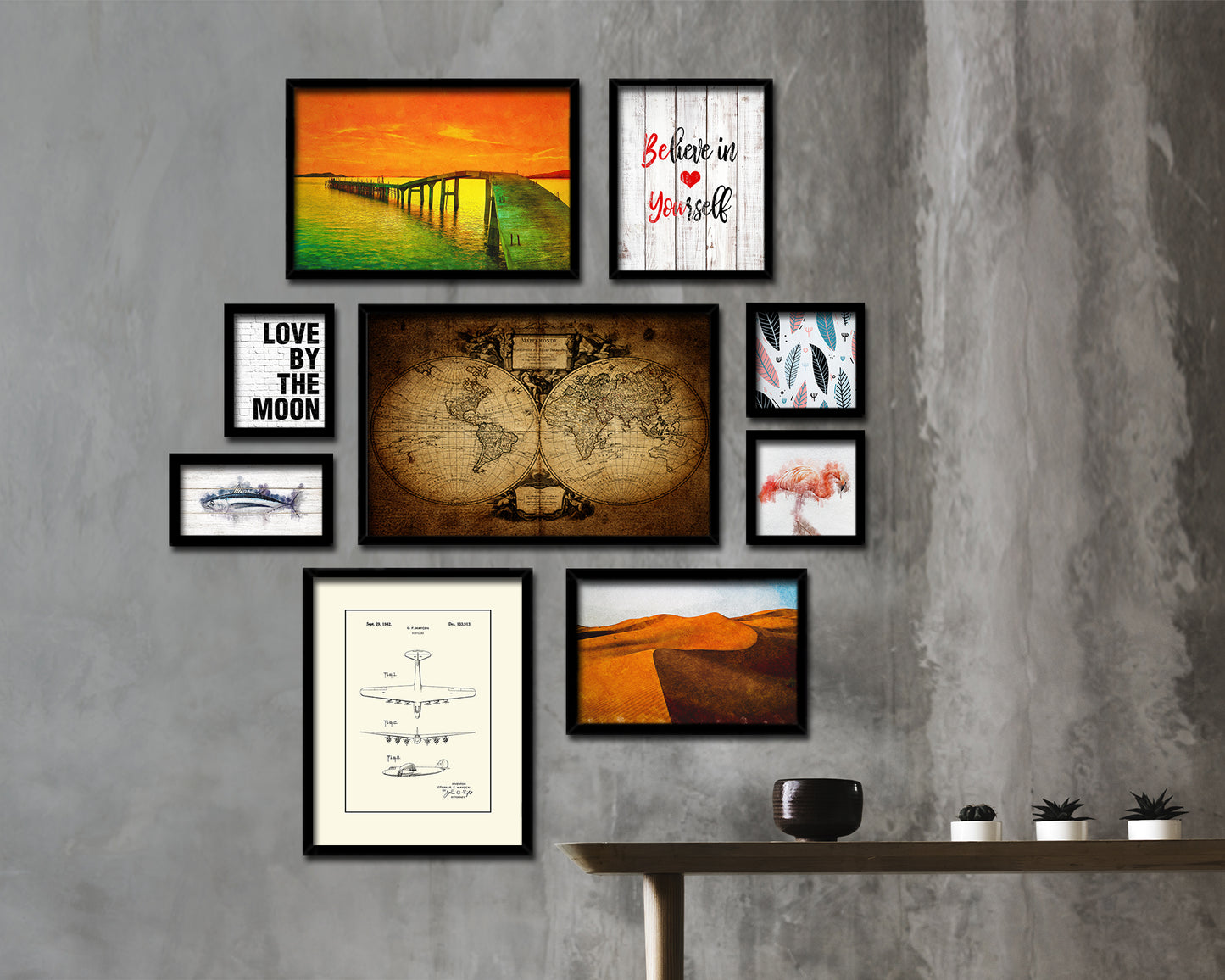 World 1752 Historical Map Framed Print Art Wall Decor Gifts