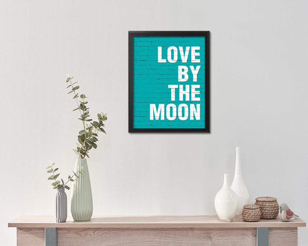 Love by the moon Quote Saying Framed Print Home Decor Wall Art Gifts