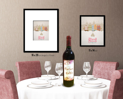 Merry Christmas and Happy New Year Holiday Season Gifts Wood Framed Print Home Decor Wall Art