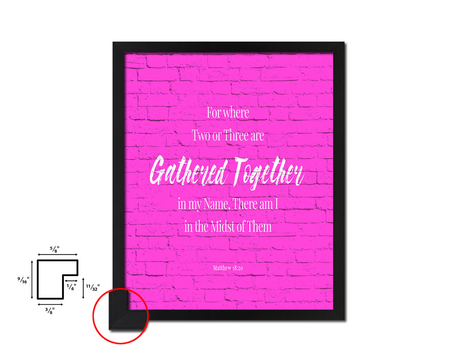 For Where Two or Three Are Gathered Together Quote Framed Print Home Decor Wall Art Gifts