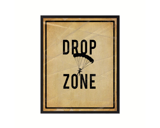 Drop Zone Notice Danger Sign Framed Print Home Decor Wall Art Gifts