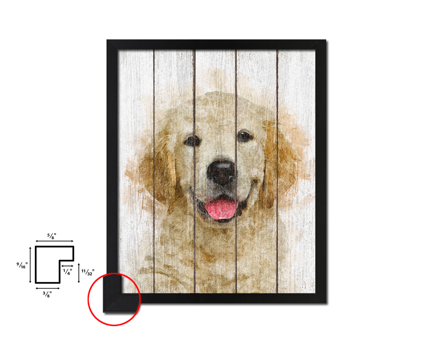 Jindo Dog Puppy Portrait Framed Print Pet Watercolor Wall Decor Art Gifts