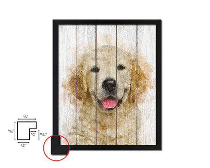 Jindo Dog Puppy Portrait Framed Print Pet Watercolor Wall Decor Art Gifts