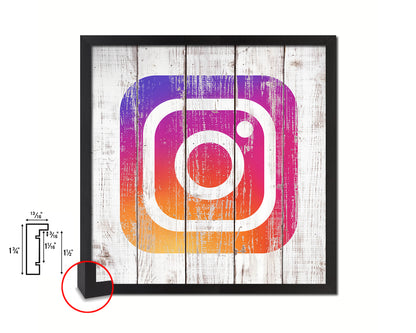 Instagram Social Media Symbol Icons logo Framed Print Shabby Chic Home Decor Wall Art Gifts