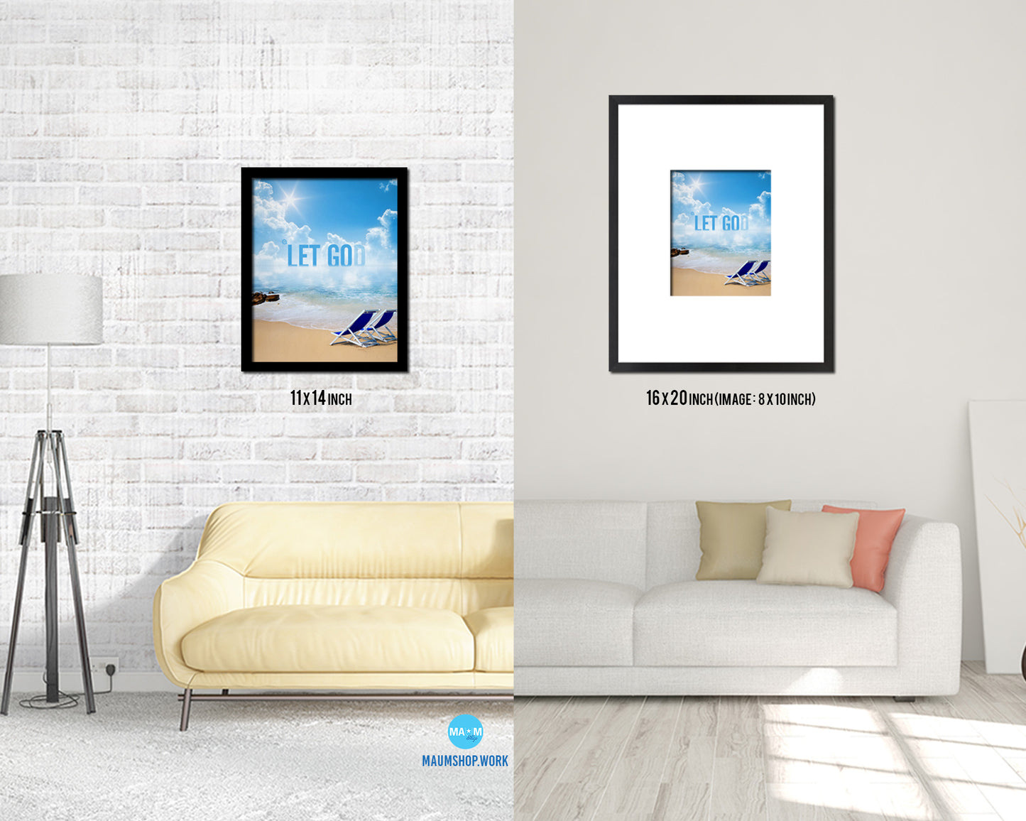 Let go and let God Bible Verse Scripture Framed Print Wall Decor Art Gifts