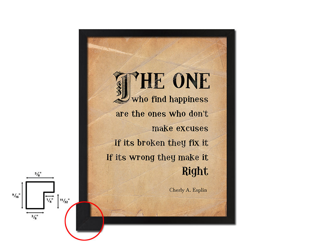 The ones who find happiness are the ones Quote Wood Framed Print Wall Decor Art