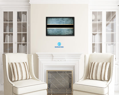 Botswana Country Vintage Flag Wood Framed Print Wall Art Decor Gifts