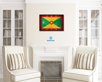 Grenada Country Vintage Flag Wood Framed Print Wall Art Decor Gifts