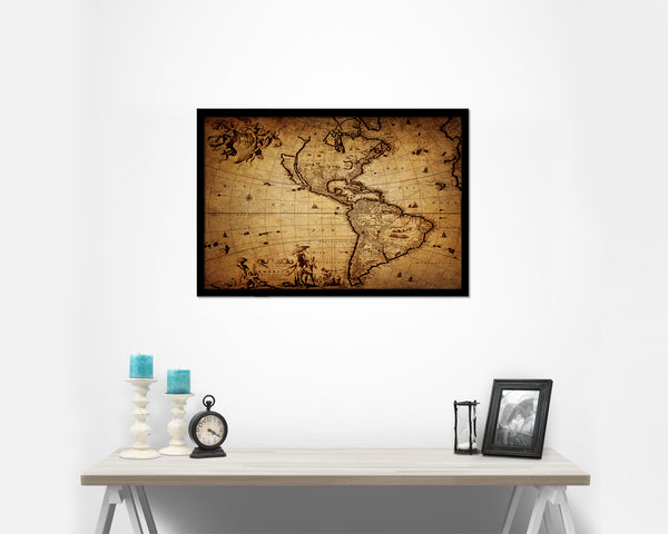 America 1690 Historical Map Framed Print Art Wall Decor Gifts