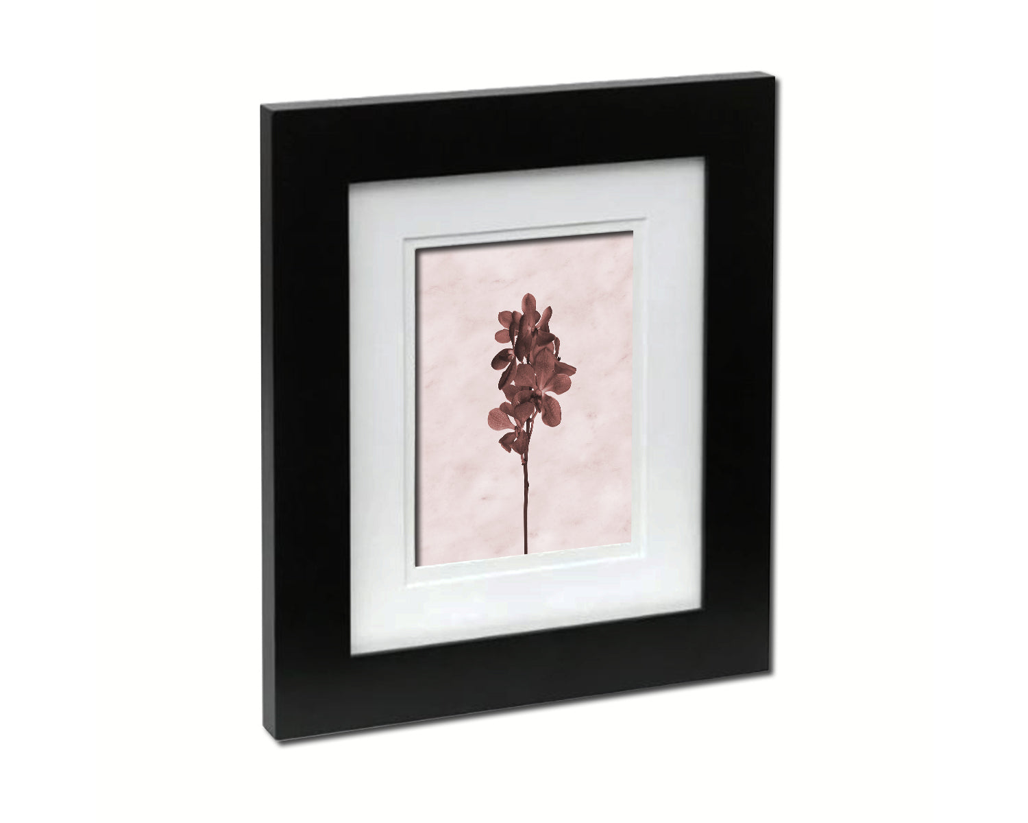 Violet Orchid Sepia Plants Art Wood Framed Print Wall Decor Gifts