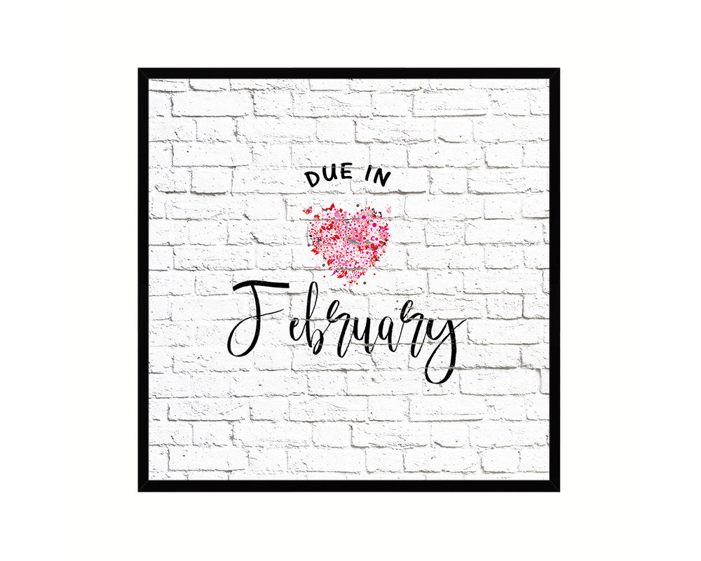 Baby Due In February Pregnancy Announcement Personalized Frame Print Wall Decor Art Gifts